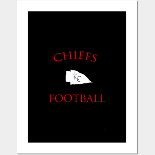 Chiefs Football Logo Drawing Posters and Art
